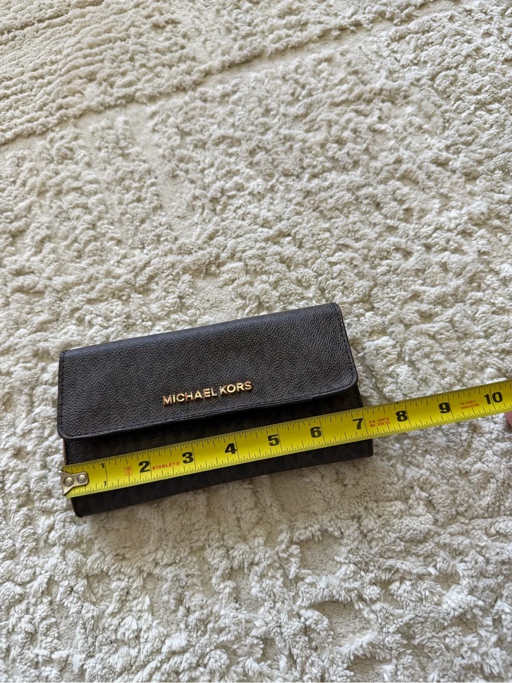 Michael Kors Jet Set Trifold Wallet Brown Leather